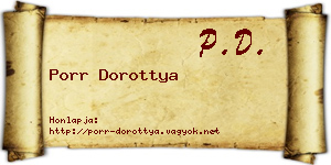 Porr Dorottya névjegykártya